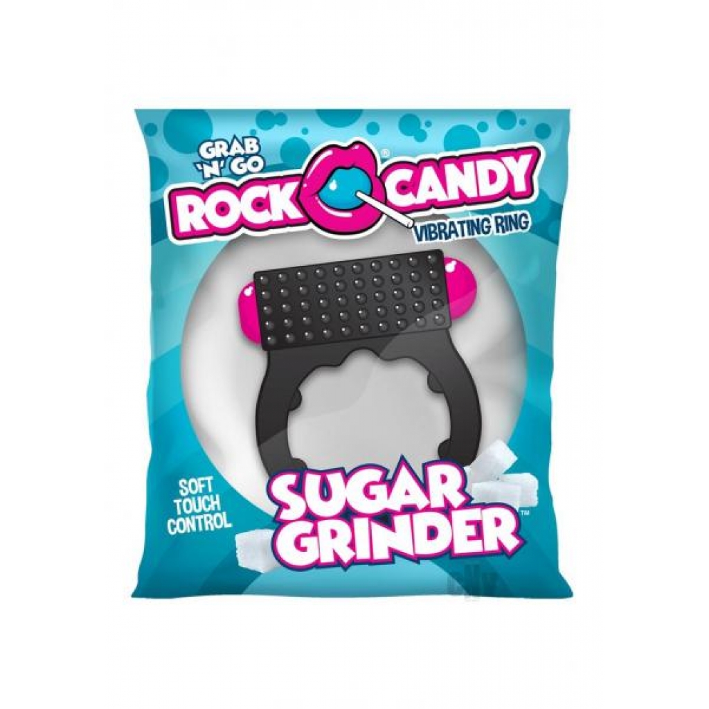 Rock Candy Sugar Grinder Black - Couples Vibrating Penis Rings