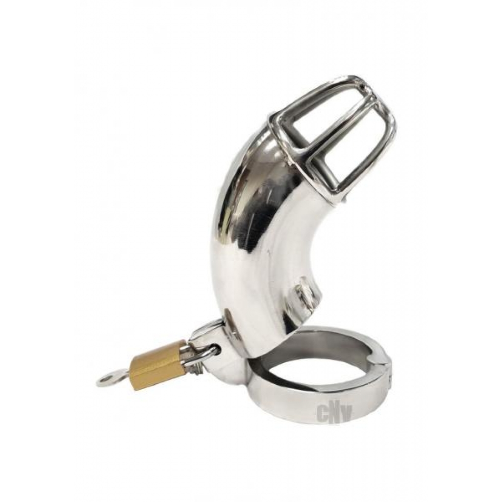 Rouge Cock Cage with Padlock Steel Silver - Chastity & Cock Cages