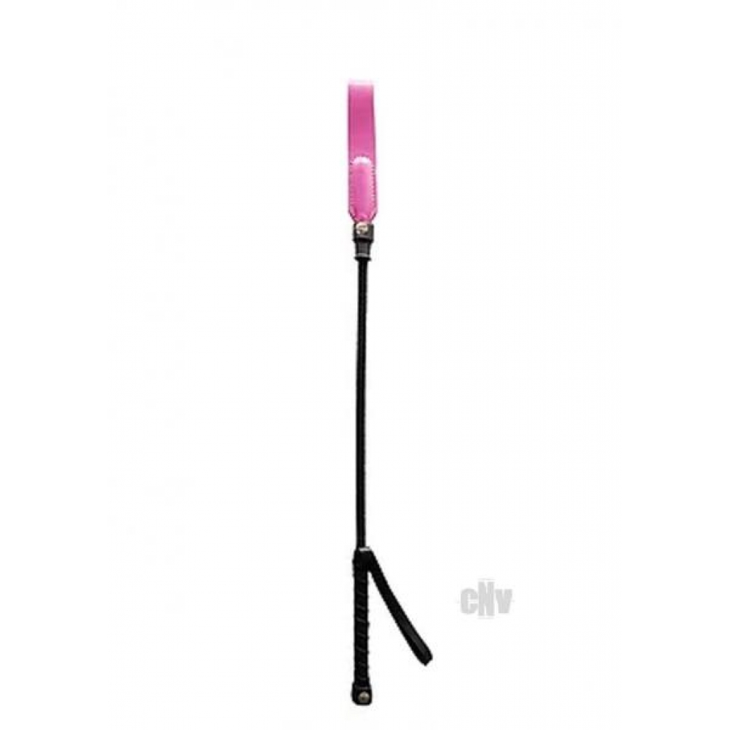 Short Riding Crop with Slim Tip - Pink