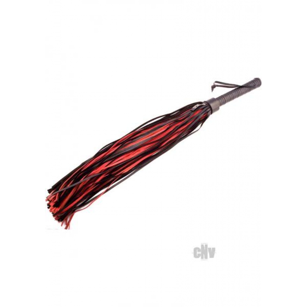 Rouge Leather Handle Flogger - Red/Black