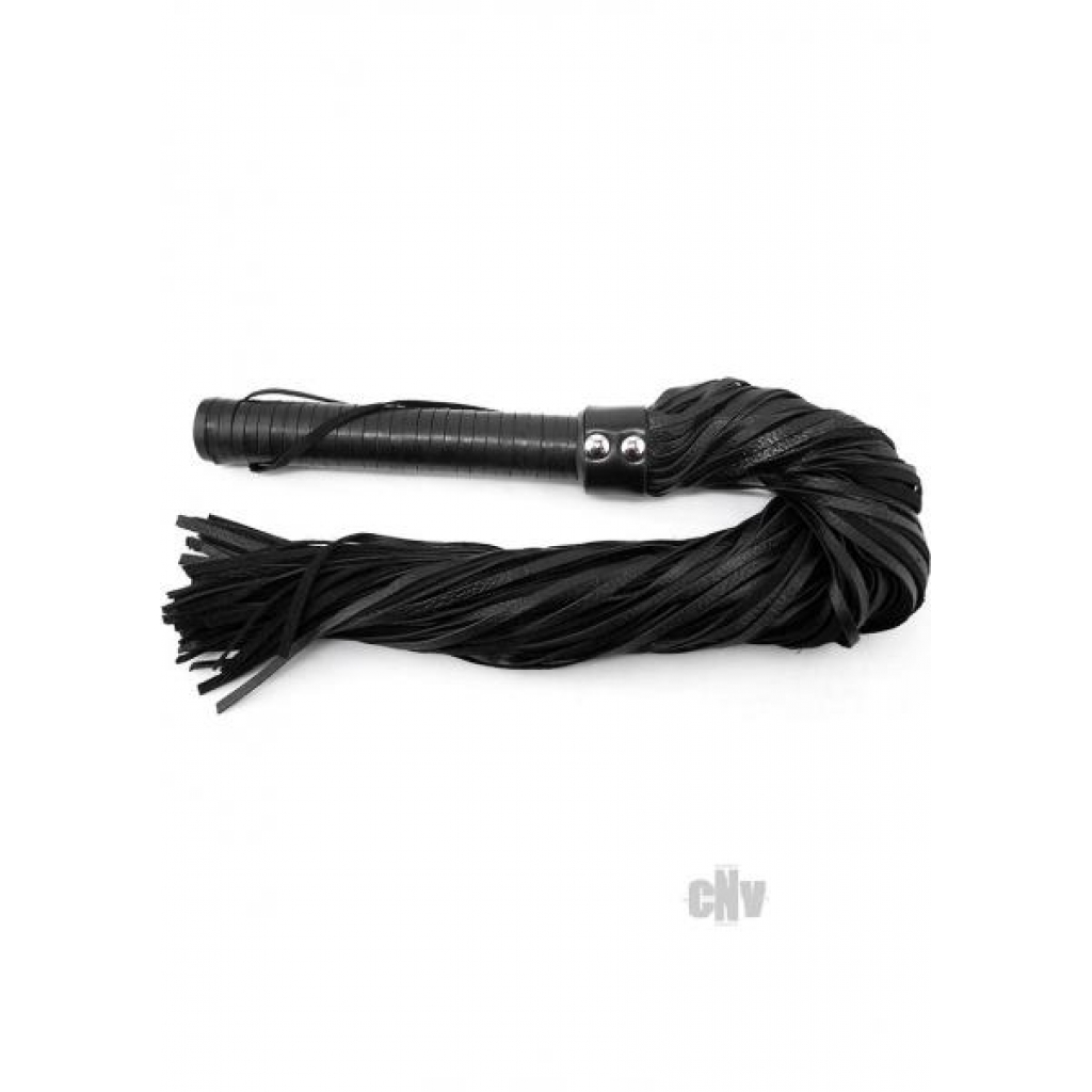 Rouge Leather Handle Flogger - Black