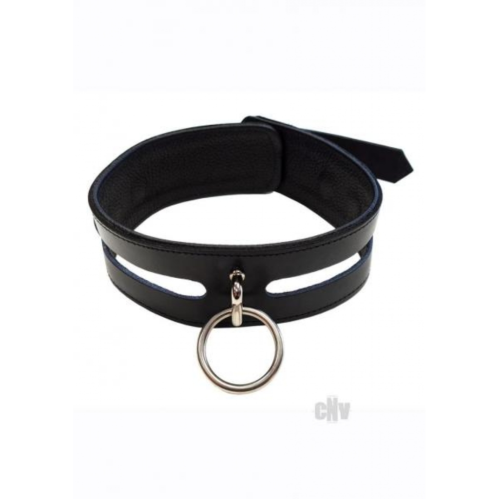 Leather O-ring Collar - Black