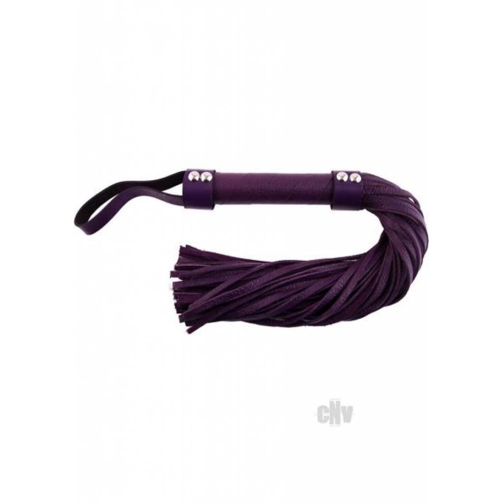 Rouge Short Leather Flogger in Purple