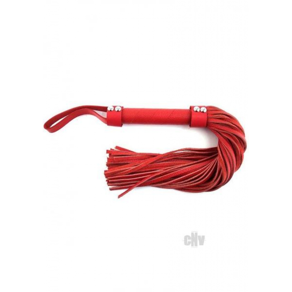 Rouge Short Leather Flogger - Red