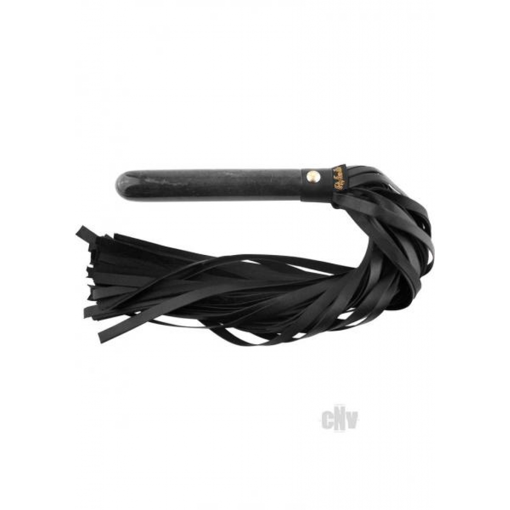 Rouge Marble Handle Black Leather Flogger