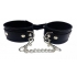 Rouge Plain Leather Wrist Cuffs Black - Handcuffs