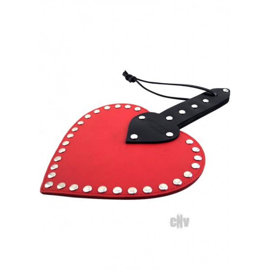 Rouge Heart Paddle Red Leather - Paddles