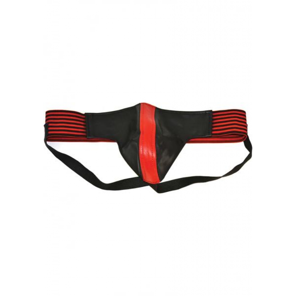 Rouge Jock With Stripes Medium Red Black - Mens Underwear