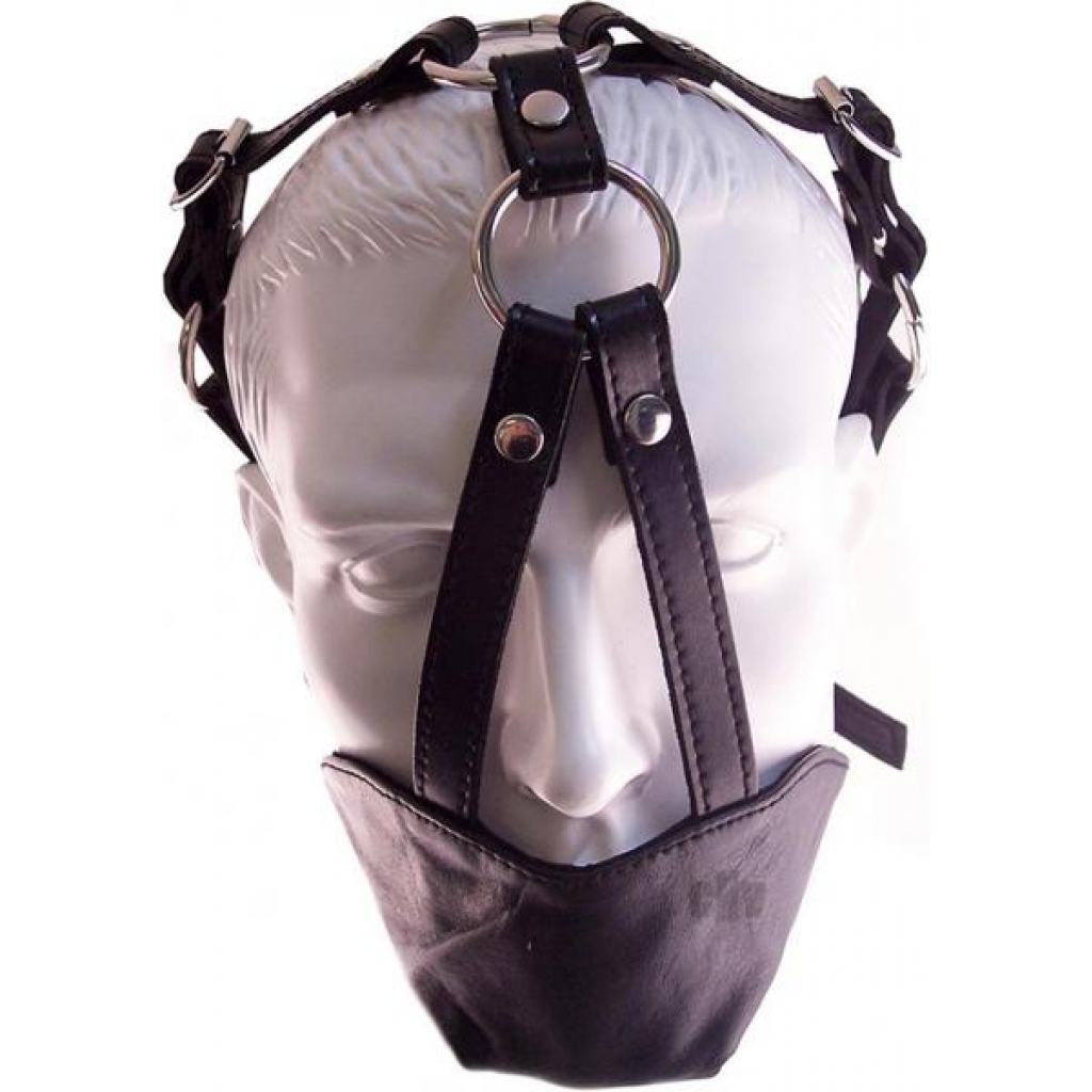 Rouge Leather Mouth Chin Gag Black - Ball Gags