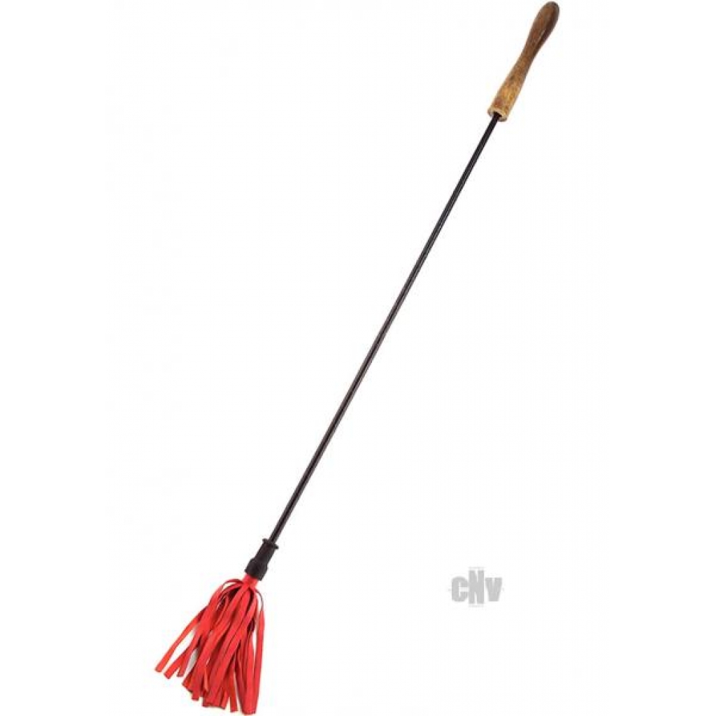 Rouge Leather Riding Crop Wood Handle Red - Crops