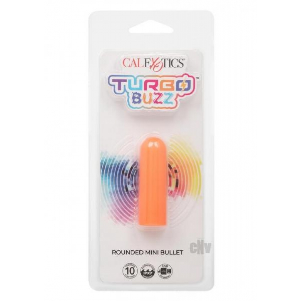 Turbo Buzz Rounded Mini Bullet Orange - Bullet Vibrators