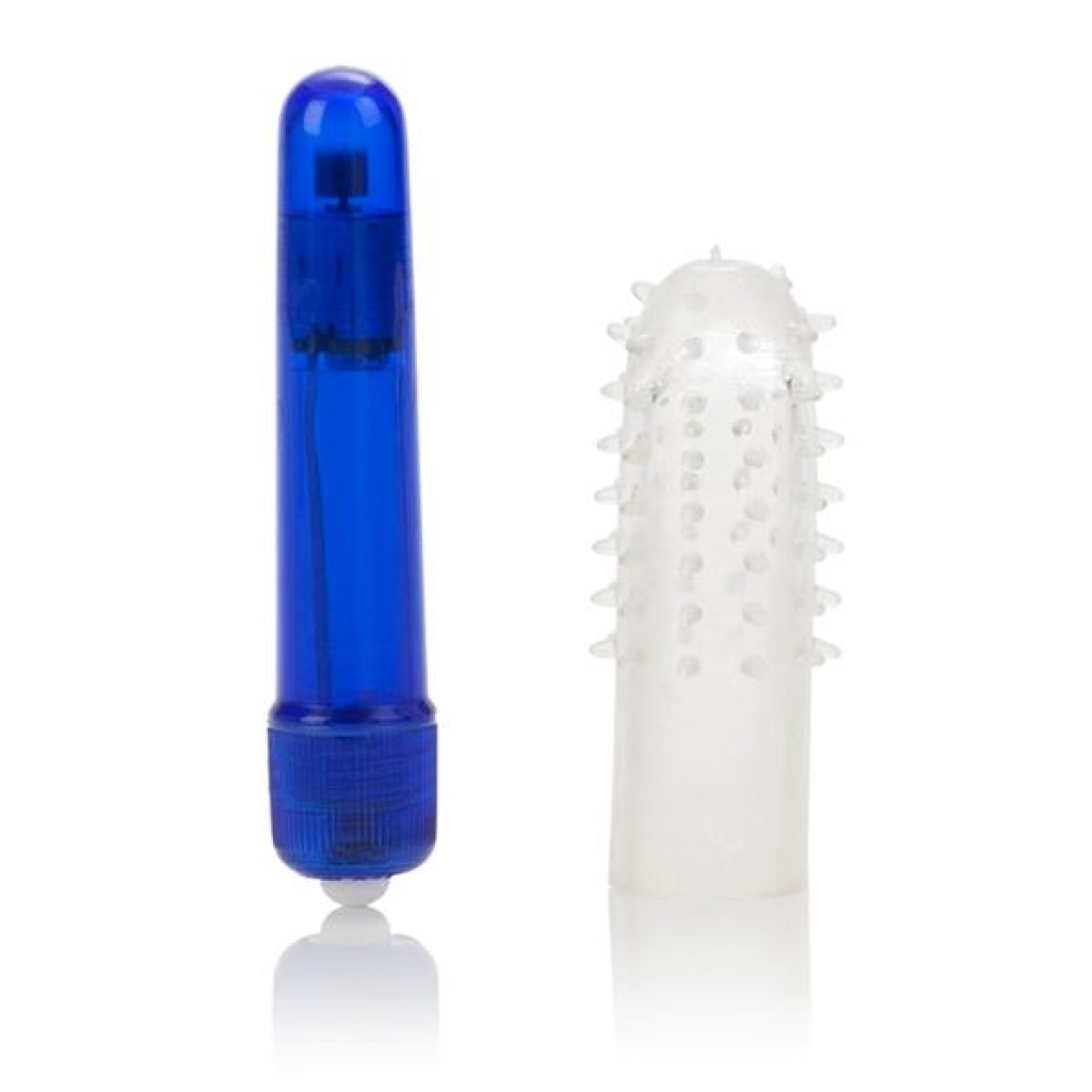 Waterproof Travel Blasters Massager With Silicone Sleeve Blue - Bullet Vibrators