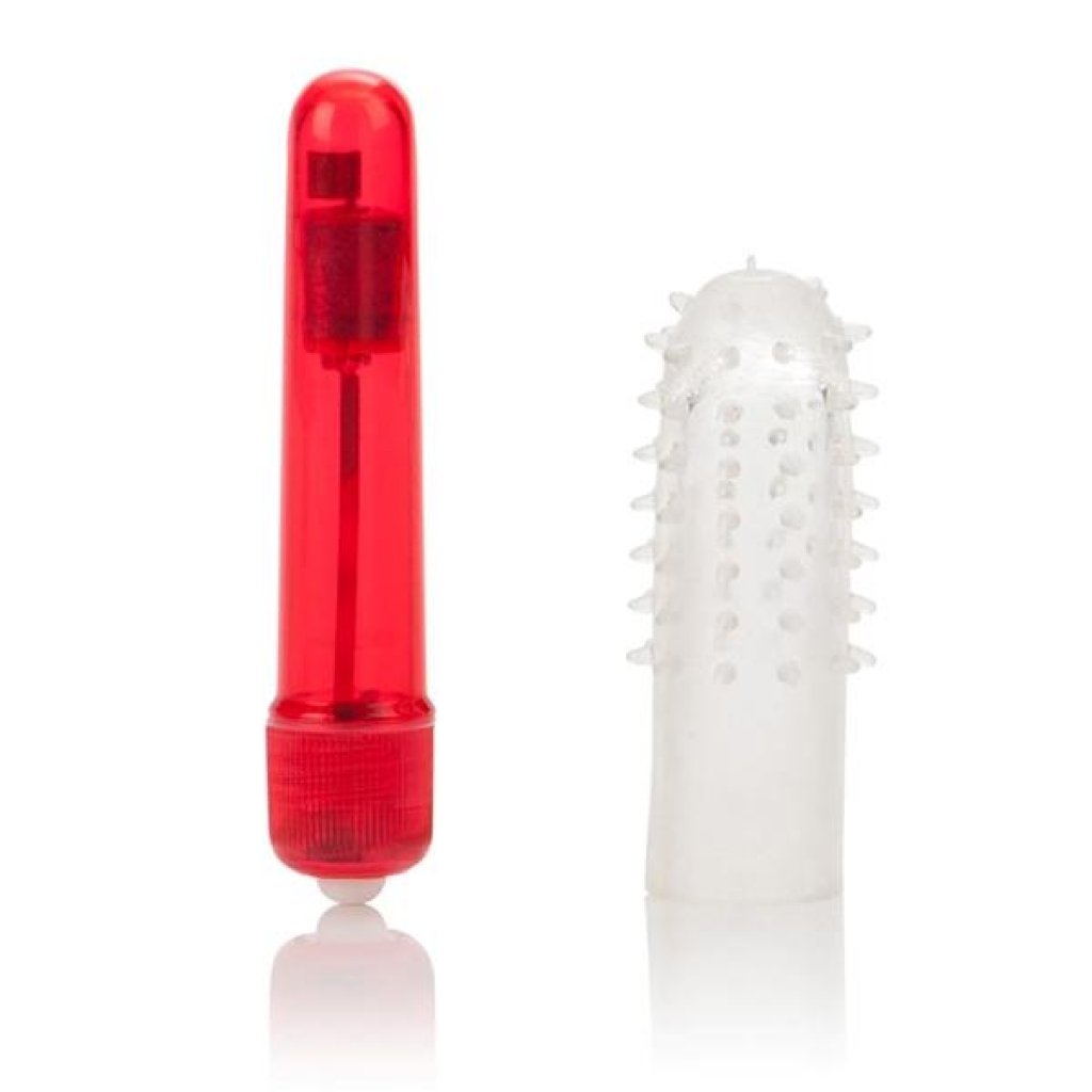 Waterproof Travel Blasters Massager With Sleeve Red - Bullet Vibrators