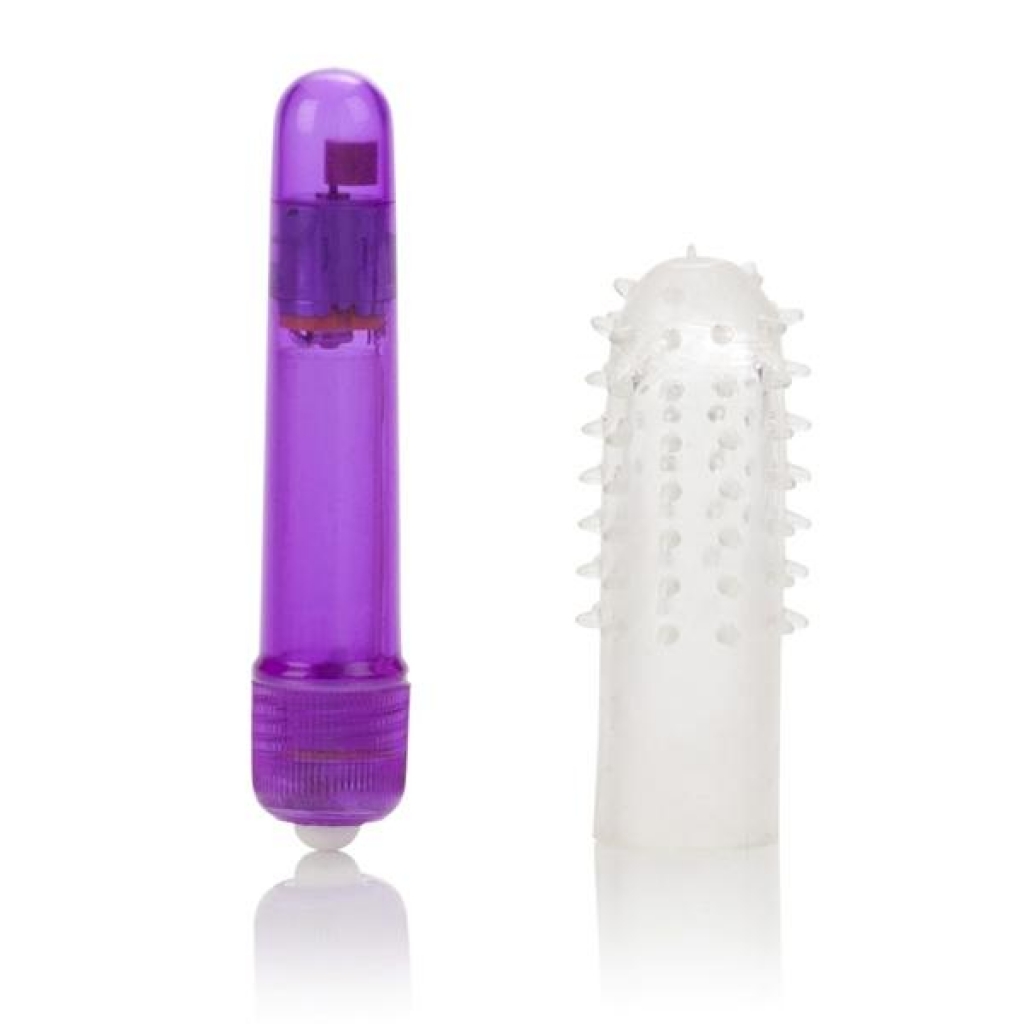 Waterproof Travel Blasters Massager With Silicone Sleeve Purple - Bullet Vibrators