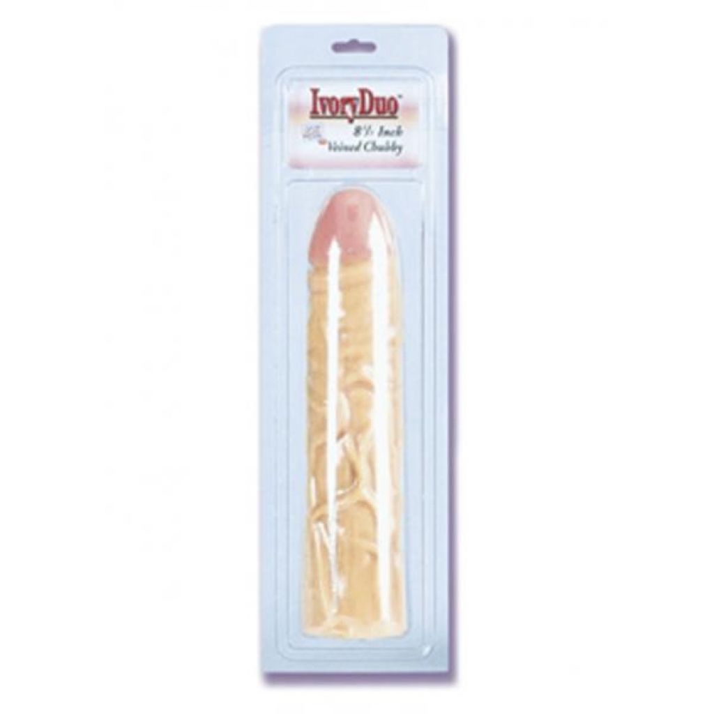 IVORY DUO VEINED CHUBBY 8.5 INCH IVORY - Realistic Dildos & Dongs