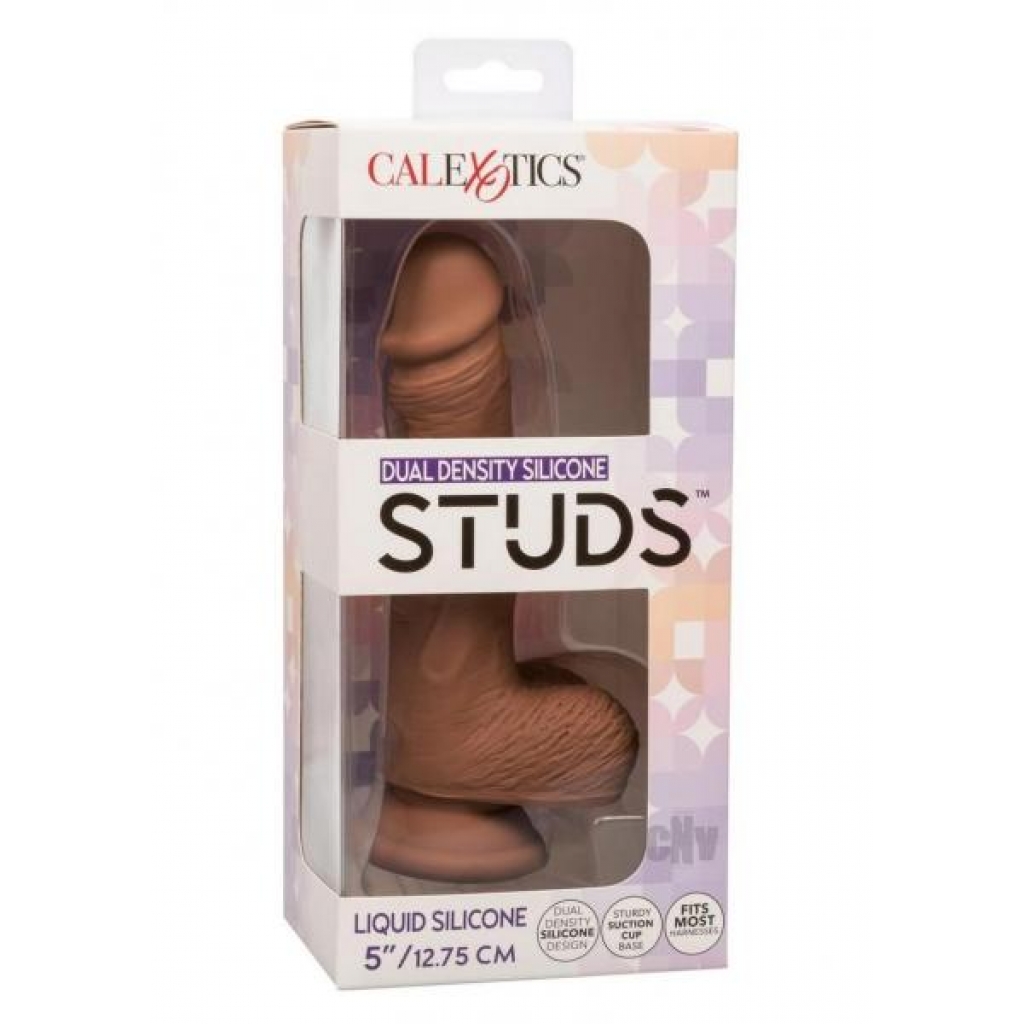 Silicone Studs Dual Dense 5 Chocolate - Realistic Dildos & Dongs