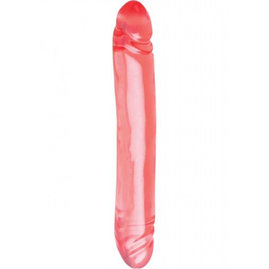 TRANSLUCENCE SMOOTH DOUBLE DONG 12 INCH PINK - Double Dildos