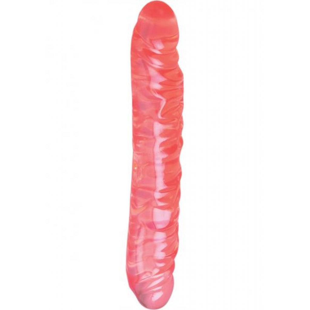 TRANSLUCENCE VEINED DOUBLE DONG 12 INCH PINK - Double Dildos