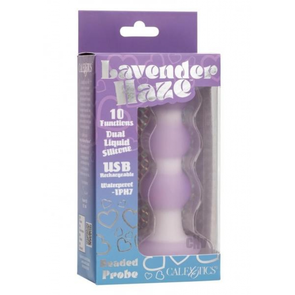 Lavender Haze Beaded Probe Prp/wht - Anal Plugs