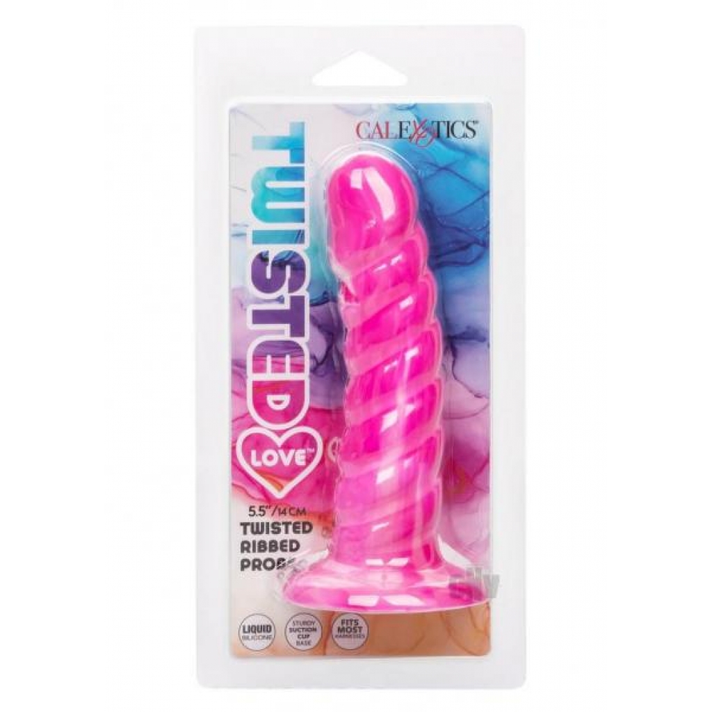 Twisted Love Twisted Ribbed Probe Pink - Realistic Dildos & Dongs