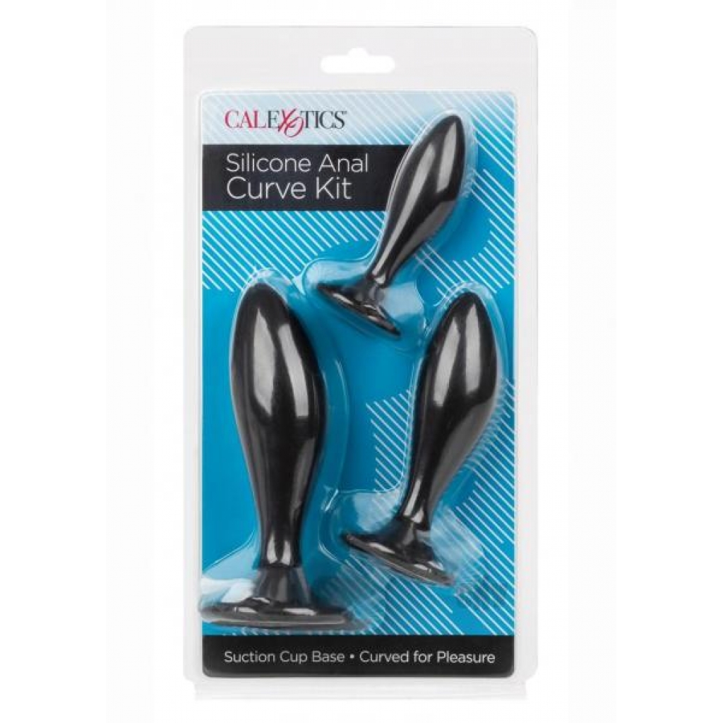 Silicone Anal Curve Kit Black - Anal Trainer Kits