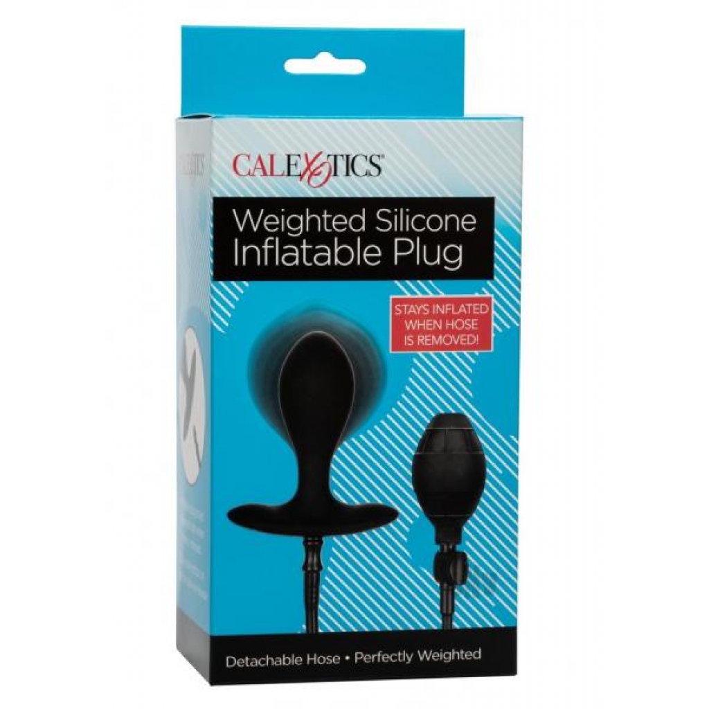 Weighted Silicone Inflatable Plug Black - Anal Plugs