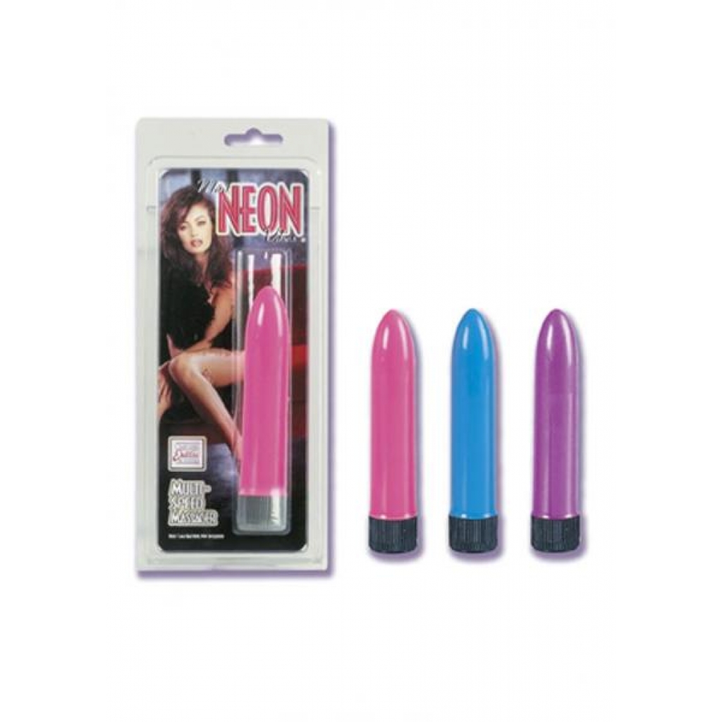 Mini Neon Vibes Multi-Speed Vibrator - Blue