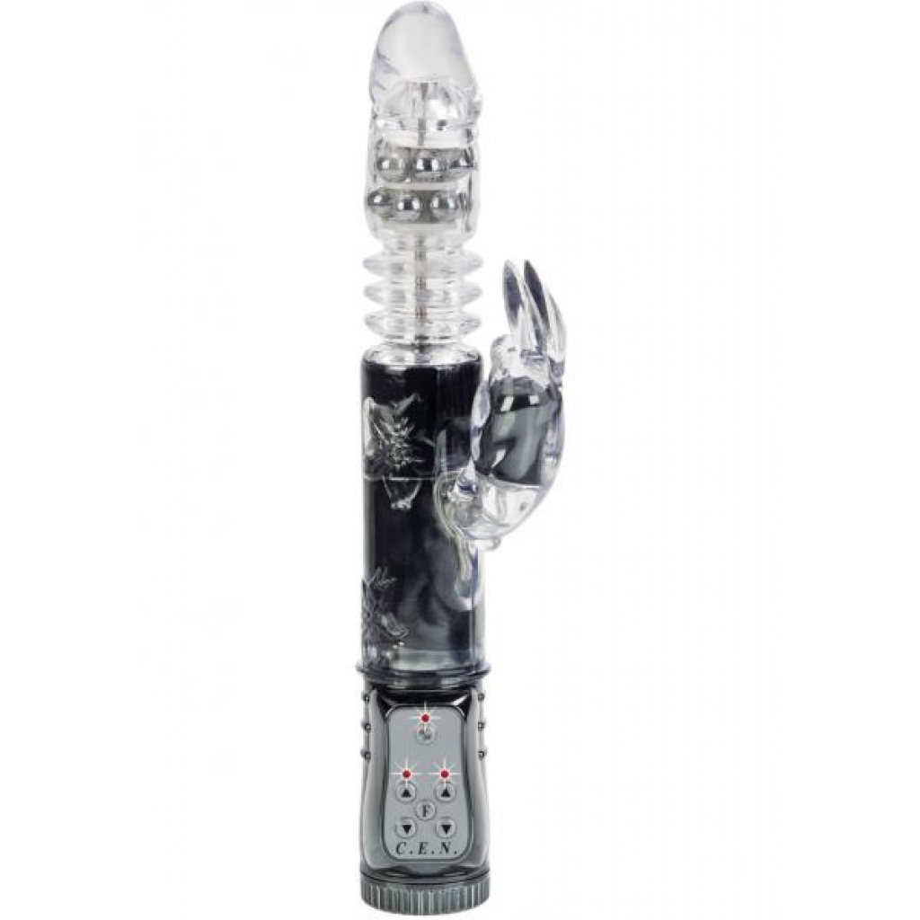 Thrusting Orgasm Bunny Vibrator Waterproof Black - Rabbit Vibrators