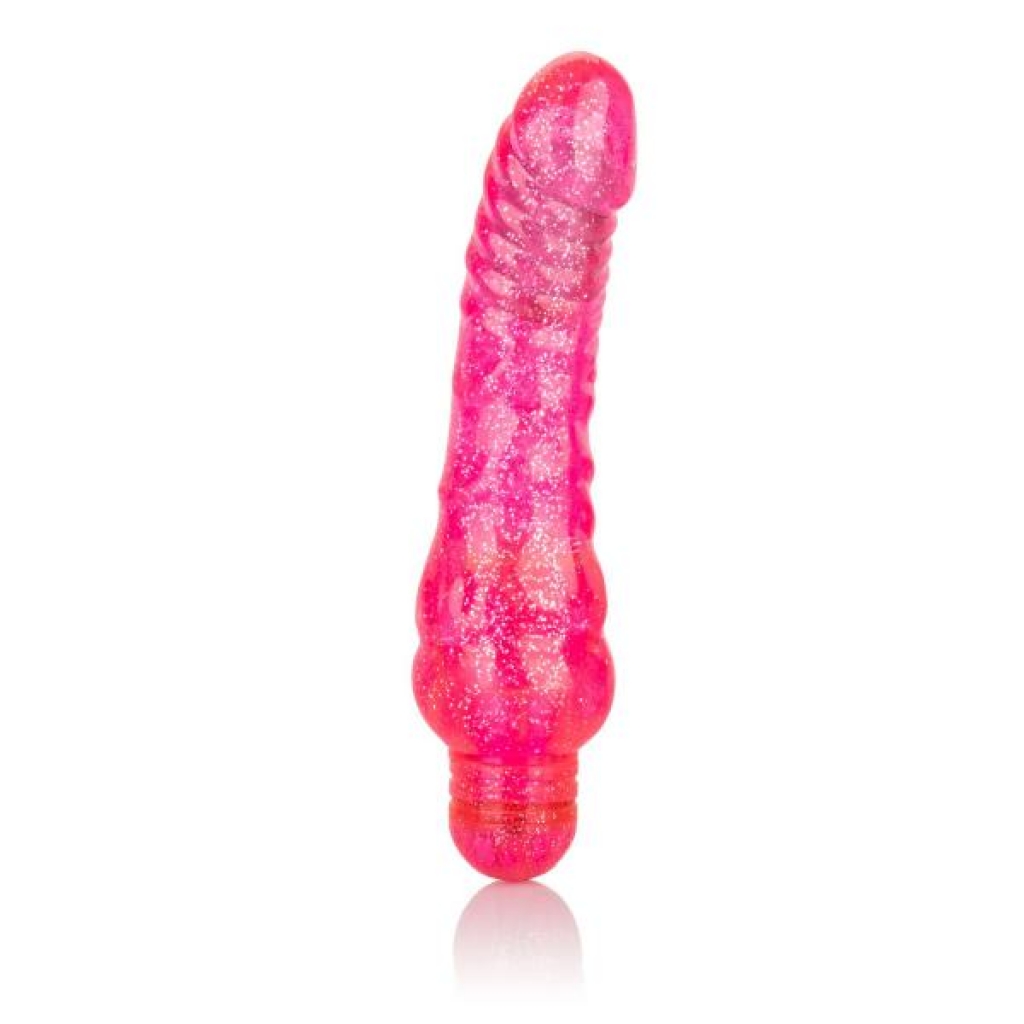 Sparkle Glitter Jack Pink Vibrating Dildo - Realistic