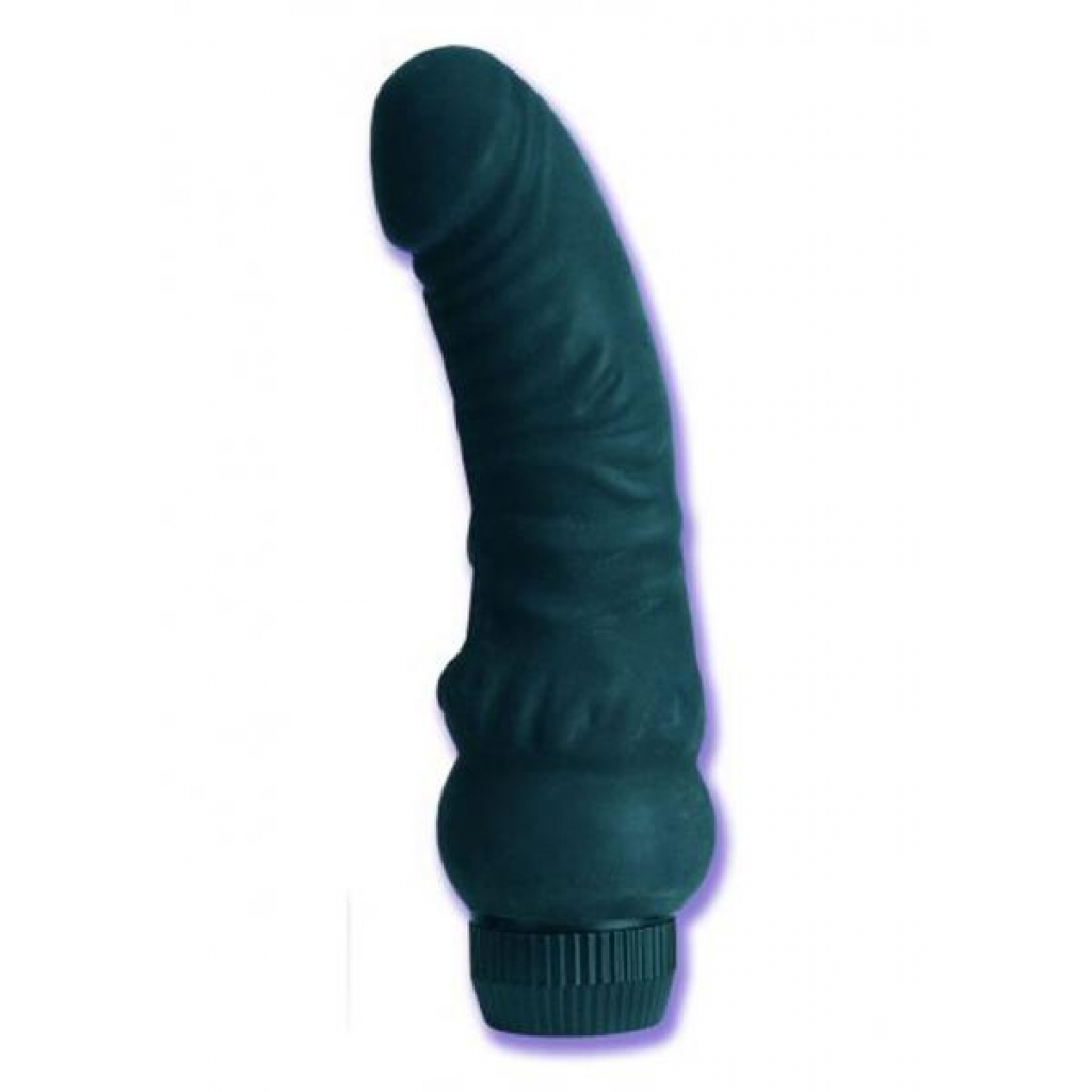 BLACK VELVET VEINED DONG MULTISPEED WATERPROOF 6.25 INCH BLACK - Realistic