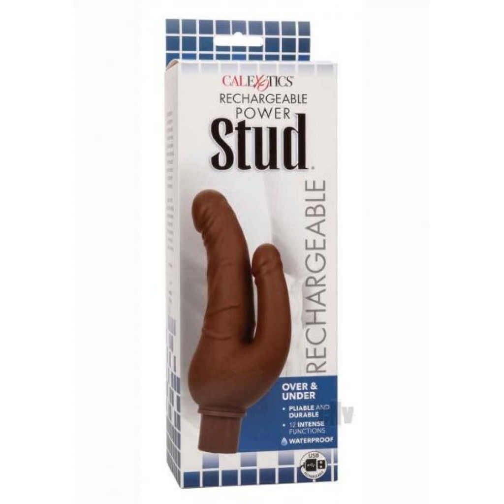 Recharge Power Stud Over And Under Brown - Double Dildos