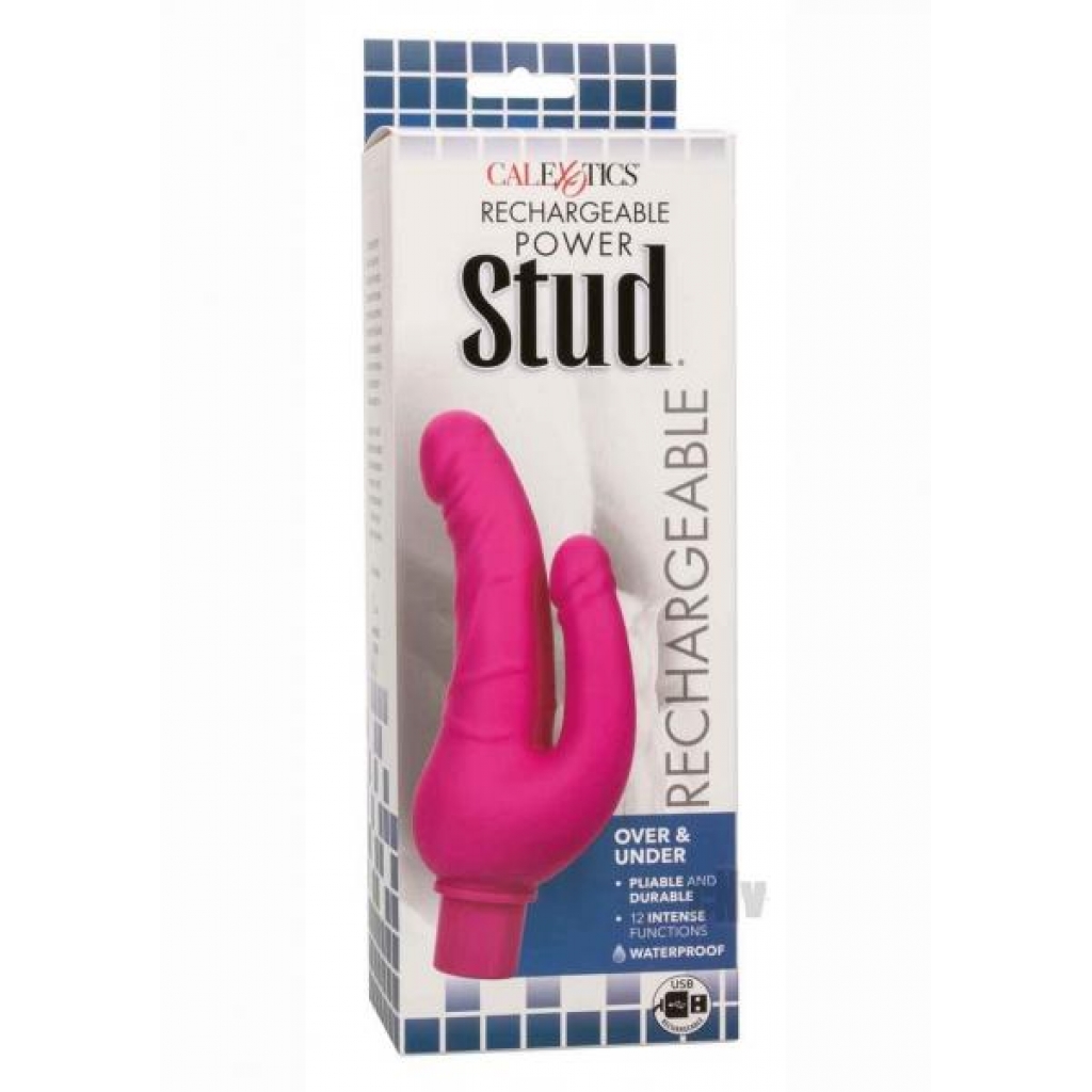 Recharge Power Stud Over And Under Pink - Double Dildos