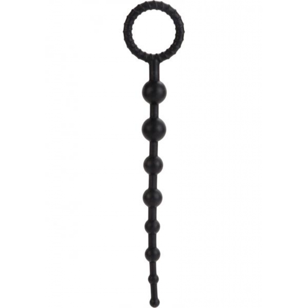 Booty Call X-10 Silicone Anal Beads Black 8 Inch - Anal Beads