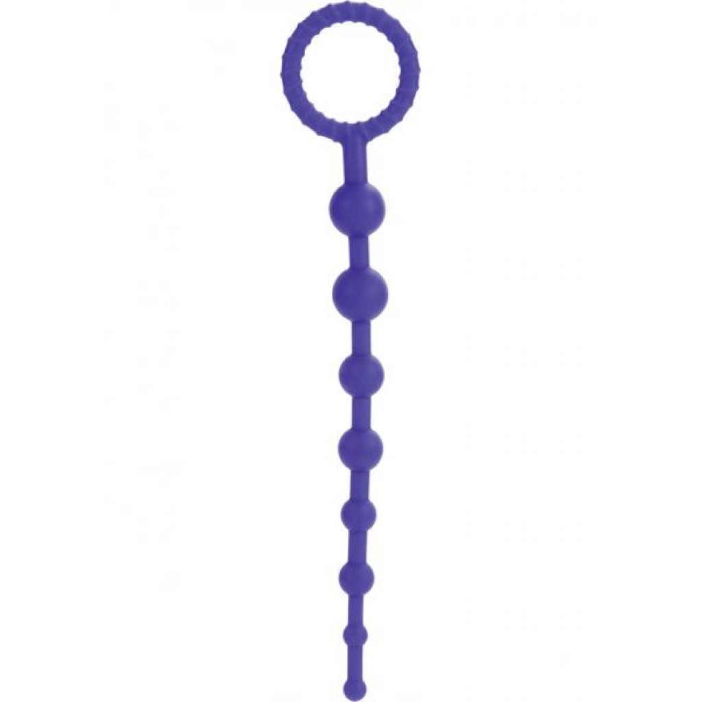 Booty Call X-10 Silicone Anal Beads Purple 8 Inch - Anal Beads