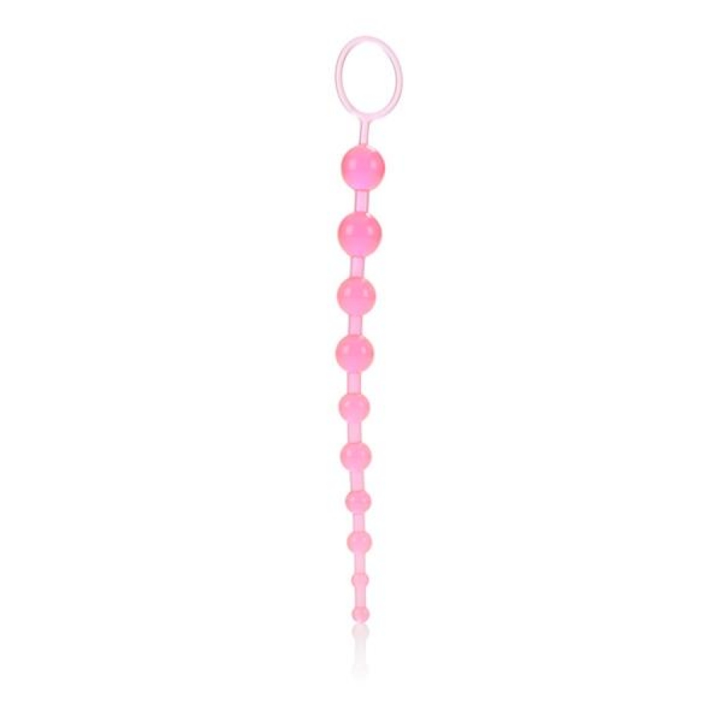 X 10 Beads Graduated Anal Beads 11 Inch - Pink - Anal Beads