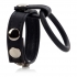 Ball Spreader Adjustable Leather Strap With Ring Medium Black - Mens Cock & Ball Gear