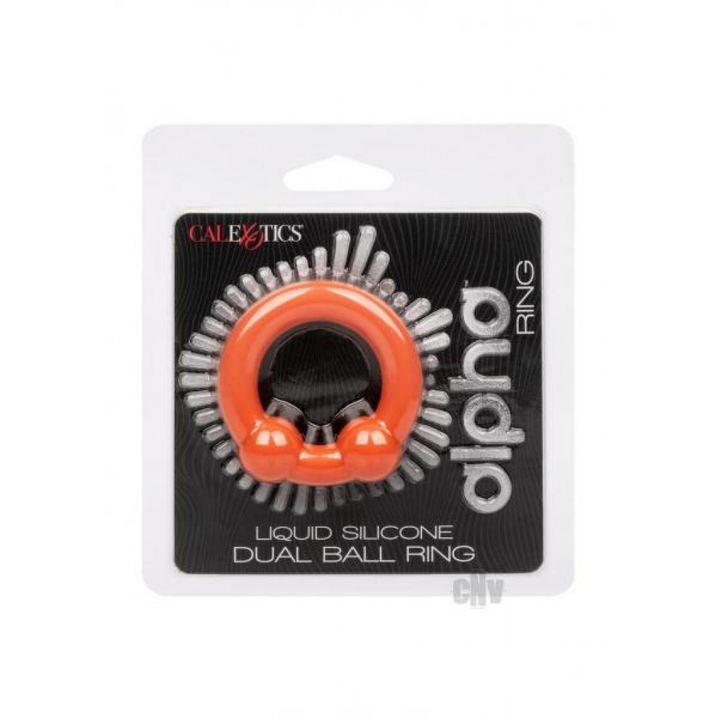 Alpha Liquid Silicone Dual Ball Ring Orn - Classic Penis Rings