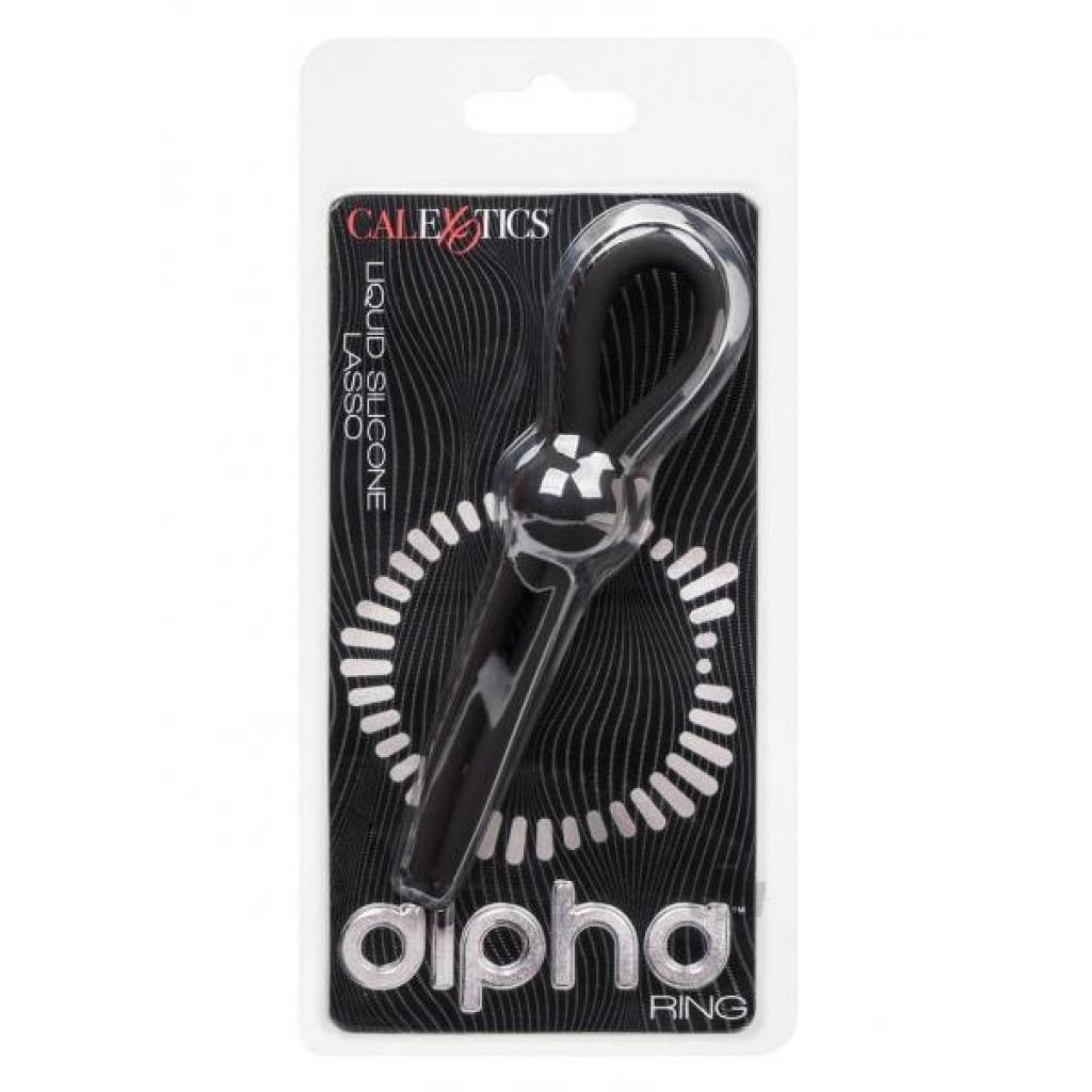 Alpha Liquid Silicone Lasso Black - Adjustable & Versatile Penis Rings