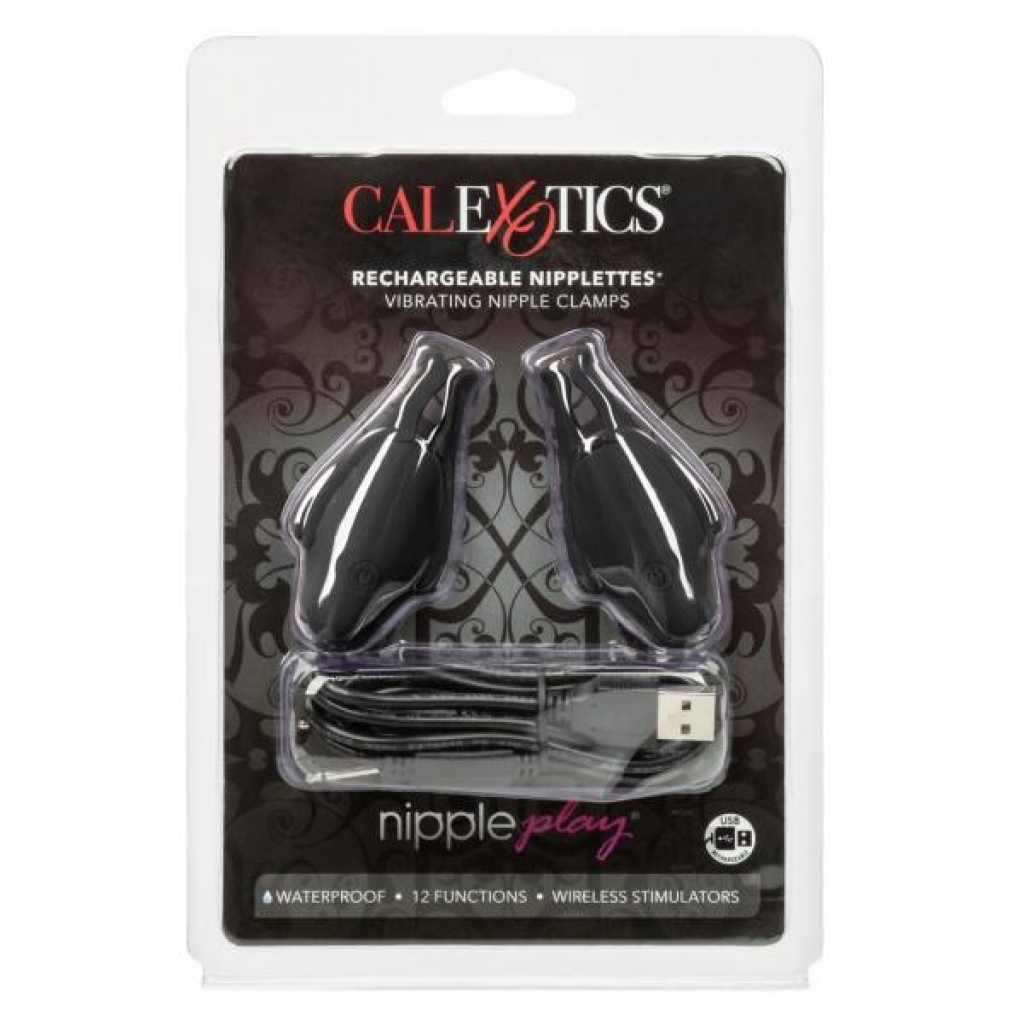 Nipply Play Rechargeable Nipplettes Blk - Nipple Clamps