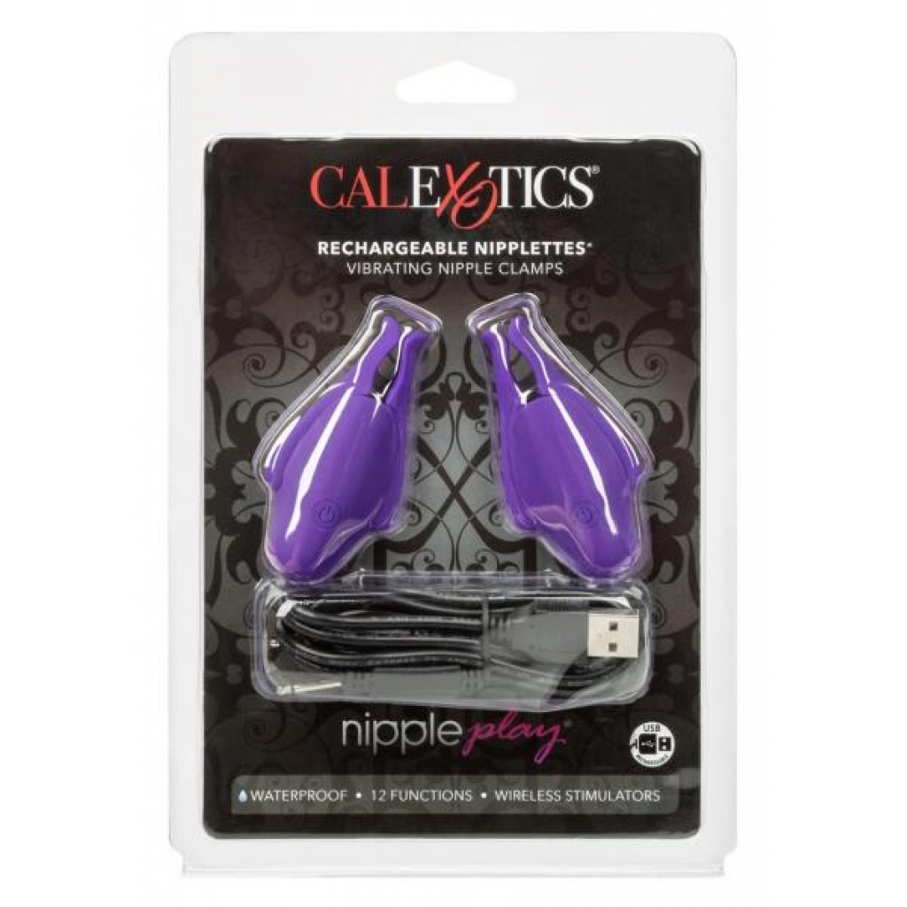 Nipply Play Rechargeable Nipplettes Purp - Nipple Clamps