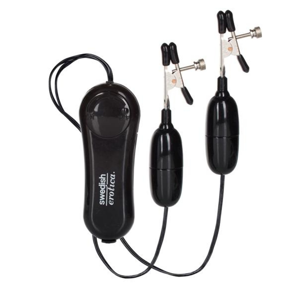 Nipple Play Vibrating Nipple Clamps - Black Sensations