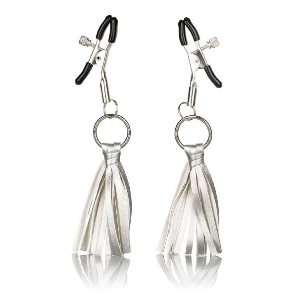 Nipple Play Playful Tassels Nipple Clamps Silver - Nipple Clamps