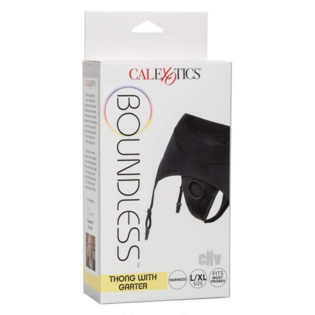 Boundless Thong Garter L/xl Black - Babydolls & Slips
