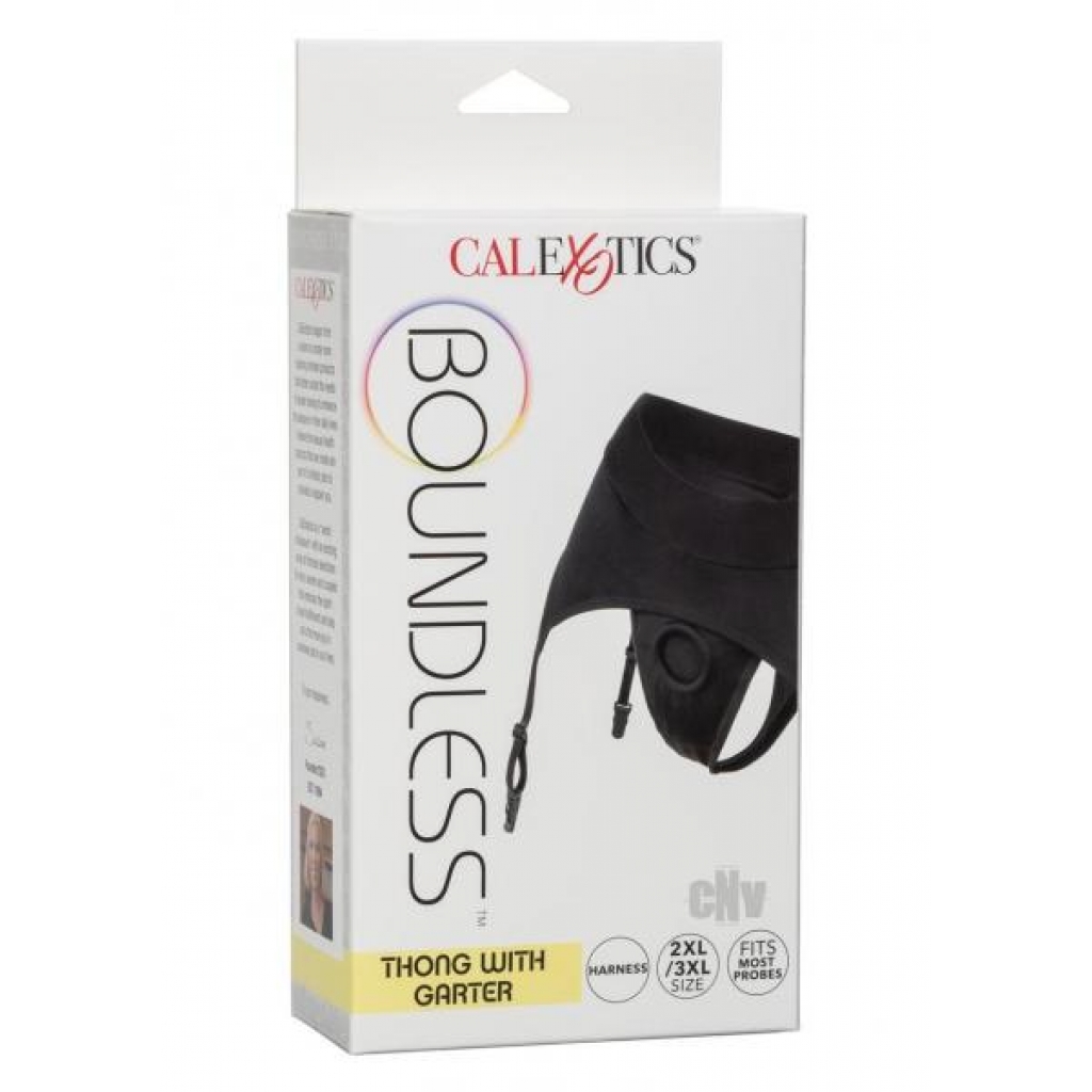 Boundless Thong Garter 2xl/3xl Black - Babydolls & Slips