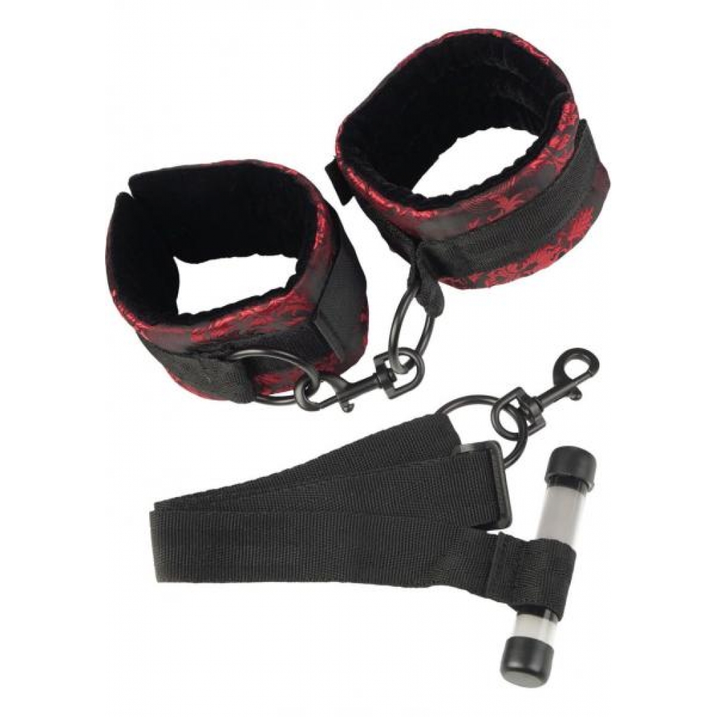 Scandal Over The Door Cuffs Black/Red - Babydolls & Slips