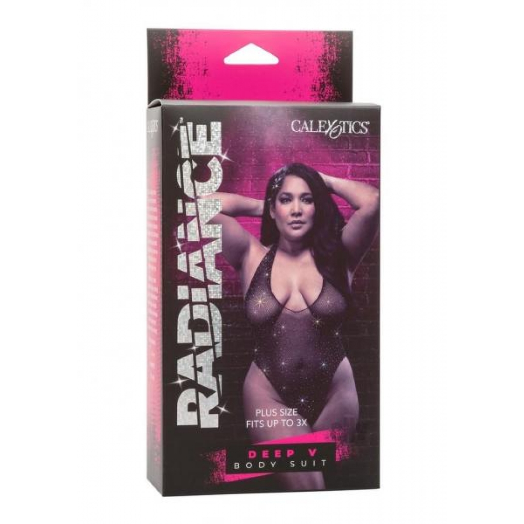 Radiance Deep V Body Suit Ps Black - Bodystockings, Pantyhose & Garters