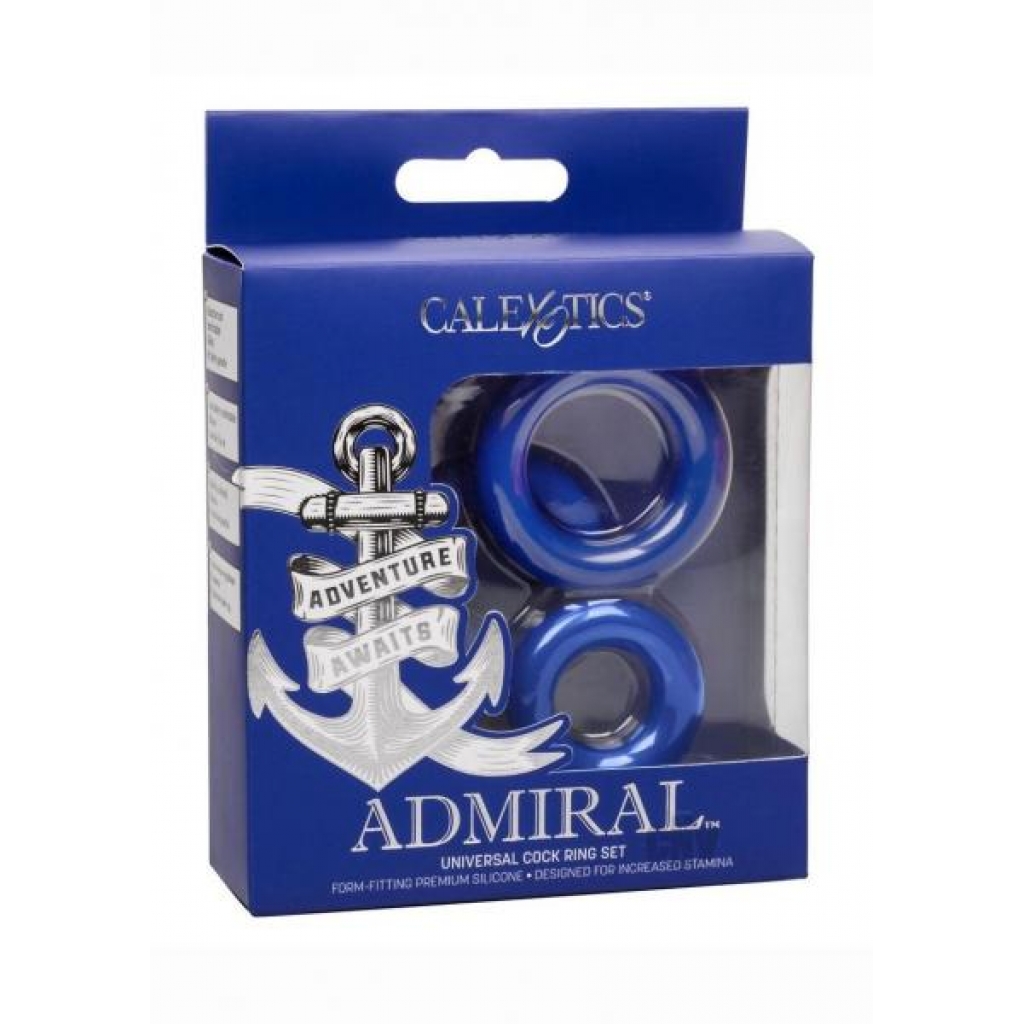 Admiral Universal Cock Ring Set Blue - Cock Ring Trios
