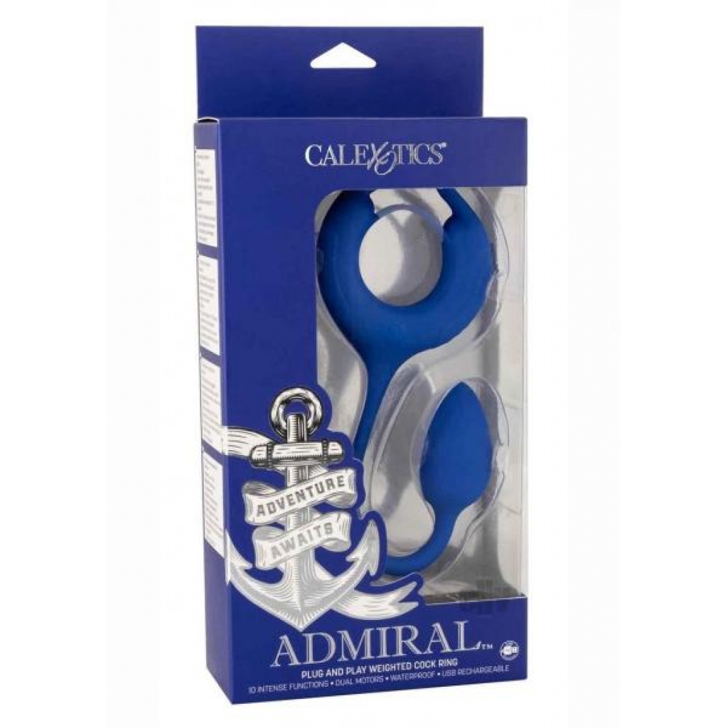 Admiral Plug And Play Blue - Couples Vibrating Penis Rings