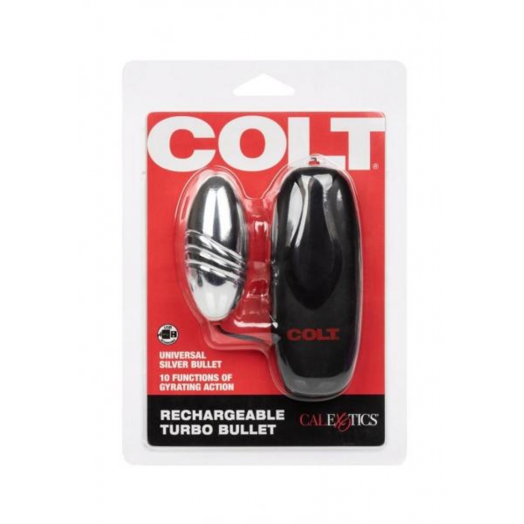 Colt Rechargeable Turbo Bullet Silver - Bullet Vibrators