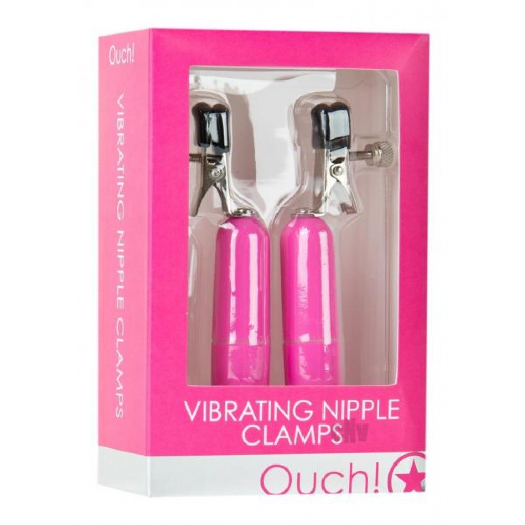 Ouch Vibrating Nipple Clamps Pink - Nipple Clamps